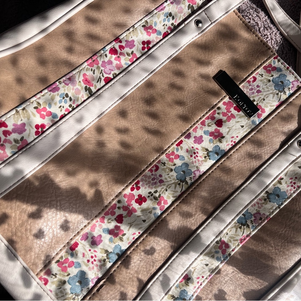 Floral Accent Tote Bag